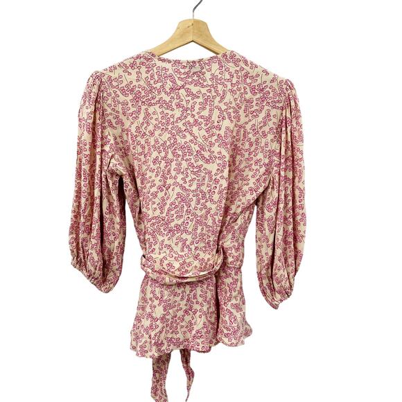 GANNI pink floral wrap blouse - Picture 4 of 6